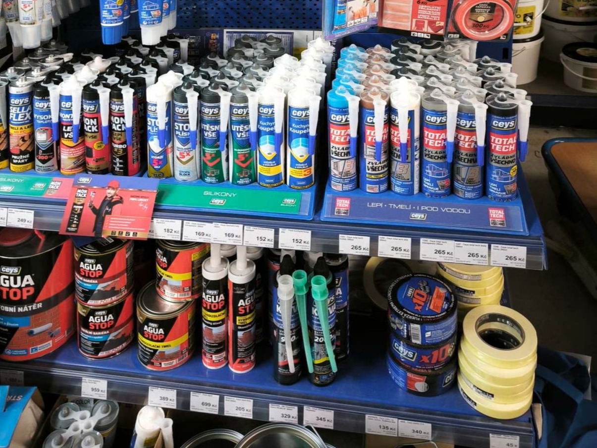 Tmely, lepidla a stěrky Dům barev Liberec Merkur Vrchlického 338 Liberec